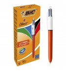 STYLO BILLE BIC 4 COULEURS FINE - CORPS ORANGE