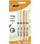 SURLIGNEURS GRIP BIC COULEURS PASTELS POCHETTE DE 4