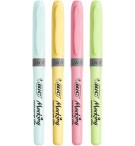 SURLIGNEURS GRIP BIC COULEURS PASTELS POCHETTE DE 4