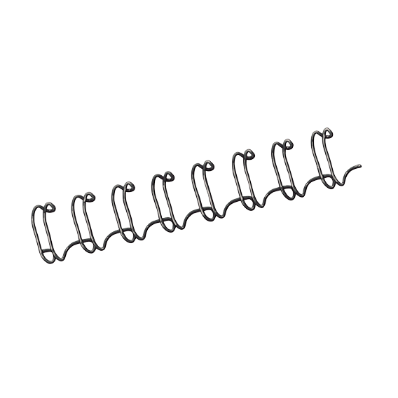 ANNEAUX DE RELIURE EN METAL 34 BOUCLES 6mm NOIR-BOITE 100