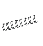 ANNEAUX DE RELIURE EN METAL 34 BOUCLES 10mm NOIR-BOITE 100