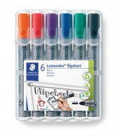 MARQUEURS FLIPCHART STAEDTLER 356 POINTE OGIVE - POCHETTE 6 ASSORTIS