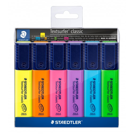 SURLIGNEURS STAEDTLER TOPSTAR 364 - POCHETTE DE 6 ASSORTIS