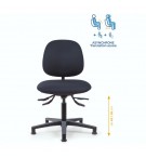 SIEGE ATELIER ASSISE ET DOSSIER TISSU NOIR