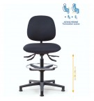 SIEGE ATELIER ASSISE ET DOSSIER TISSU NOIR