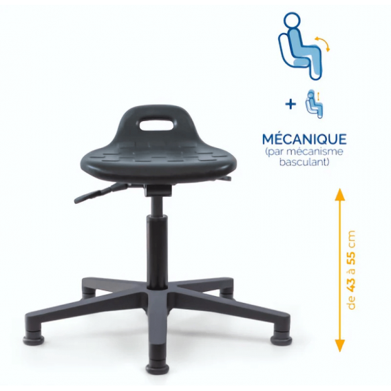ASSIS DEBOUT TOM EN POLYURÉTHANE mécanisme BASCULANT