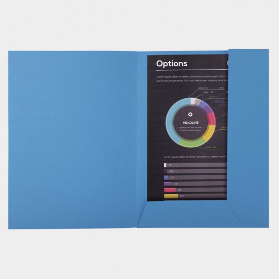 Paquet de 50 chemises 2 rabats ROCK''S 210 - 24x32cm Bleu