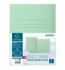 Paquet de 50 chemises imprimées 2 rabats SUPER 210 - 24x32cm Vert clair