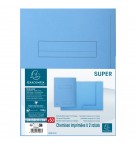 Paquet de 50 chemises imprimées 2 rabats SUPER 210 - 24x32cm Bleu clair