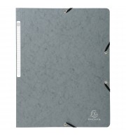 CHEMISE CARTE LUSTREE A ELASTIQUES SANS RABATS 240x320mm - GRISE