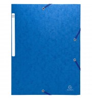 Chemise à élastiques sans rabat - carte lustrée gaufrée Scotten 600g/m2- A4 Bleu