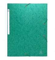 Chemise à élastiques sans rabat - carte lustrée gaufrée Scotten 600g/m2- A4 Vert