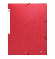 Chemise à élastiques sans rabat - carte lustrée gaufrée Scotten 600g/m2- A4 Rouge