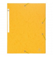 Chemise à élastiques sans rabat - carte lustrée gaufrée Scotten 600g/m2- A4 Jaune