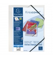 Chemise à élastiques 3 rabats polypropylène translucide Krea Cover - A4 Incolore