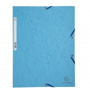 Chemise 3 rabats à élastiques carte lustrée 400g/m2 - A4 Turquoise