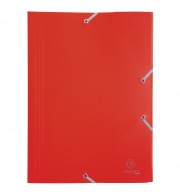 Chemise à élastique 3 rabats Polypropylène 4/10e Opaque Eco - A4 Rouge