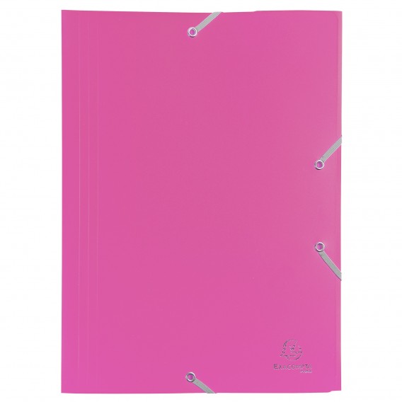 Chemise à élastique 3 rabats Polypropylène 4/10e Opaque Eco - A4 Fuchsia