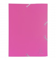 Chemise à élastique 3 rabats Polypropylène 4/10e Opaque Eco - A4 Fuchsia