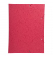 Chemise à élastique 3 rabats carte lustrée 600gm2 - A3 Rouge