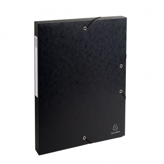 Boite de classement Exabox Dos 25mm Carte lustrée - A4 Noir