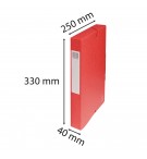 Boite de classement Exabox Dos 40mm Carte lustrée - A4 Rouge