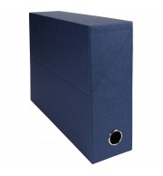 Boite transfert Dos 90mm papier toilé Bleu foncé