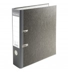 Classeur à levier papier marbre gris dos de 70mm - avec perforateur - A4. Gris-dos gris