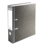 Classeur à levier papier marbre gris dos de 70mm - avec perforateur - A4. Gris-dos gris