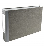 Classeur à levier papier marbre gris dos de 70mm - A4 horizontal. Gris-dos gris