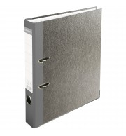 Classeur à levier papier marbre gris dos de 50mm - A4. Gris-dos gris