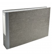 Classeur à levier papier marbre gris dos de 80mm - A3 horizontal. Gris-dos gris