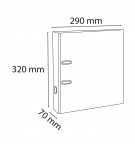 Classeur à levier PVC A4 dos de 70mm. Gris