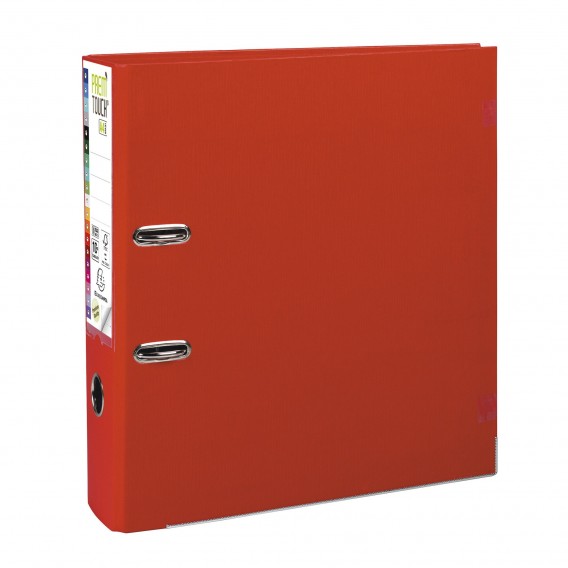 Classeur à levier Prem'Touch intérieur et extérieur en polypropylène - Dos 80mm - A4 maxi Rouge