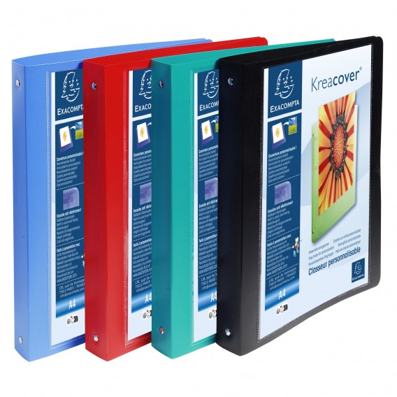 CLASSEURS PERSONNALISABLES POLYPRO DOS 40mm - ASSORTIS - CARTON DE 5