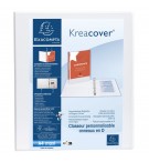 Classeur PP personnalisable Kreacover - 4 anneaux en D 20mm - A4 maxi Blanc