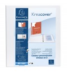 Classeur PP personnalisable Kreacover - 4 anneaux en D 40mm - A4 maxi Blanc