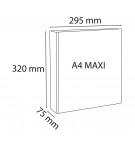 Classeur PP personnalisable Kreacover - 4 anneaux en D 50mm - A4 maxi Blanc