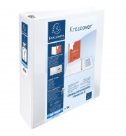 Classeur PP personnalisable Kreacover - 4 anneaux en D 60mm - A4 maxi Blanc