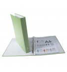 Classeur rembordé polypropylène 4 anneaux 30mm - A4 Vert anis