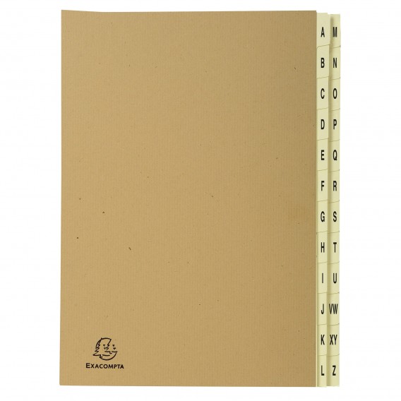 Trieur rigide 24 compartiments de A à Z Forever Kraft - A4 Kraft brun