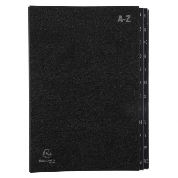 Trieur rigide Economique Ordonator 24 compartiments alphabétiques- 24x34cm Noir