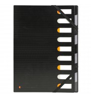 Trieur rigide HARMONIKA® Exactive® dos extensible 9 compartiments noir Noir