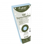 Paquet 100 fiches intercalaires trapézoïdales unies perforées Forever - 105x240mm Bleu clair