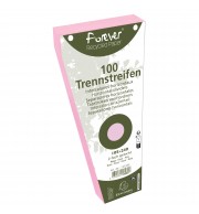 Paquet 100 fiches intercalaires trapézoïdales unies perforées Forever - 105x240mm Rose