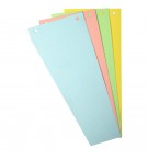 Paquet 100 fiches intercalaires trapézoïdales unies perforées Forever - 105x240mm Couleurs assorties