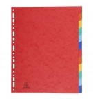 Intercalaires en véritable carte lustrée souple 225g/m2 FSC® avec 12 onglets neutres Couleurs assorties