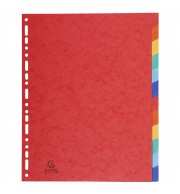 Intercalaires en véritable carte lustrée souple 225g/m2 FSC® avec 12 onglets neutres Couleurs assorties