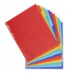 Intercalaires en véritable carte lustrée souple 225g/m2 FSC® avec 12 onglets neutres Couleurs assorties