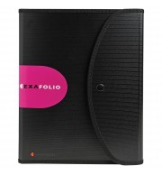 Trieur Exafolio avec porte-bloc et valisette Exactive - 6 compartiments Noir